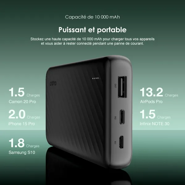 oraimo Slice Link Banque d'alimentation 10000mAh 12W – Image 3